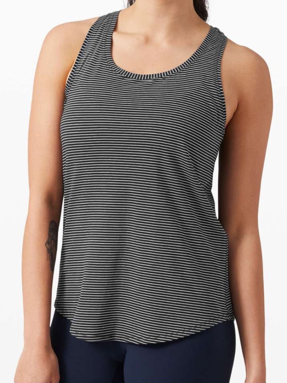 Lululemon Athletica Women’s Black and White Striped Tank